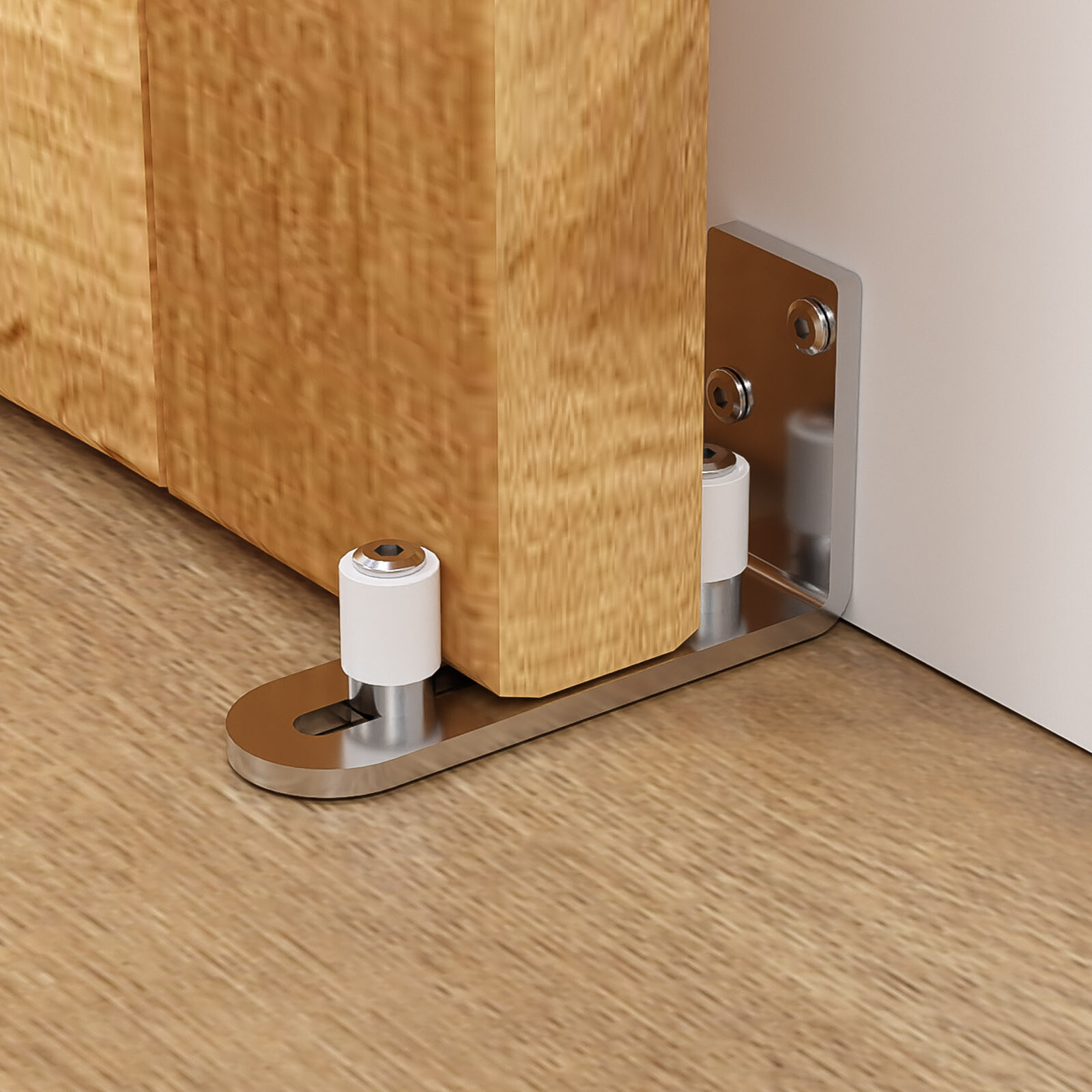 1PC Stainless Steel Floor Guide Wall Mount Stay Roller Guides Sliding Barn Door gallery