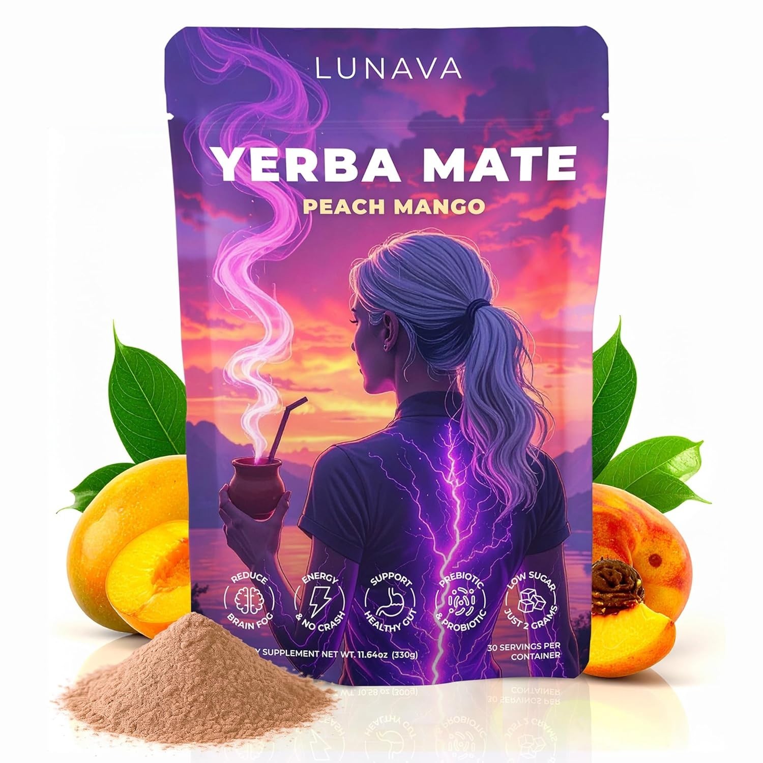 Yerba Magic Yerba Mate Instant Tea Powder – Peach Mango -30 servings gallery
