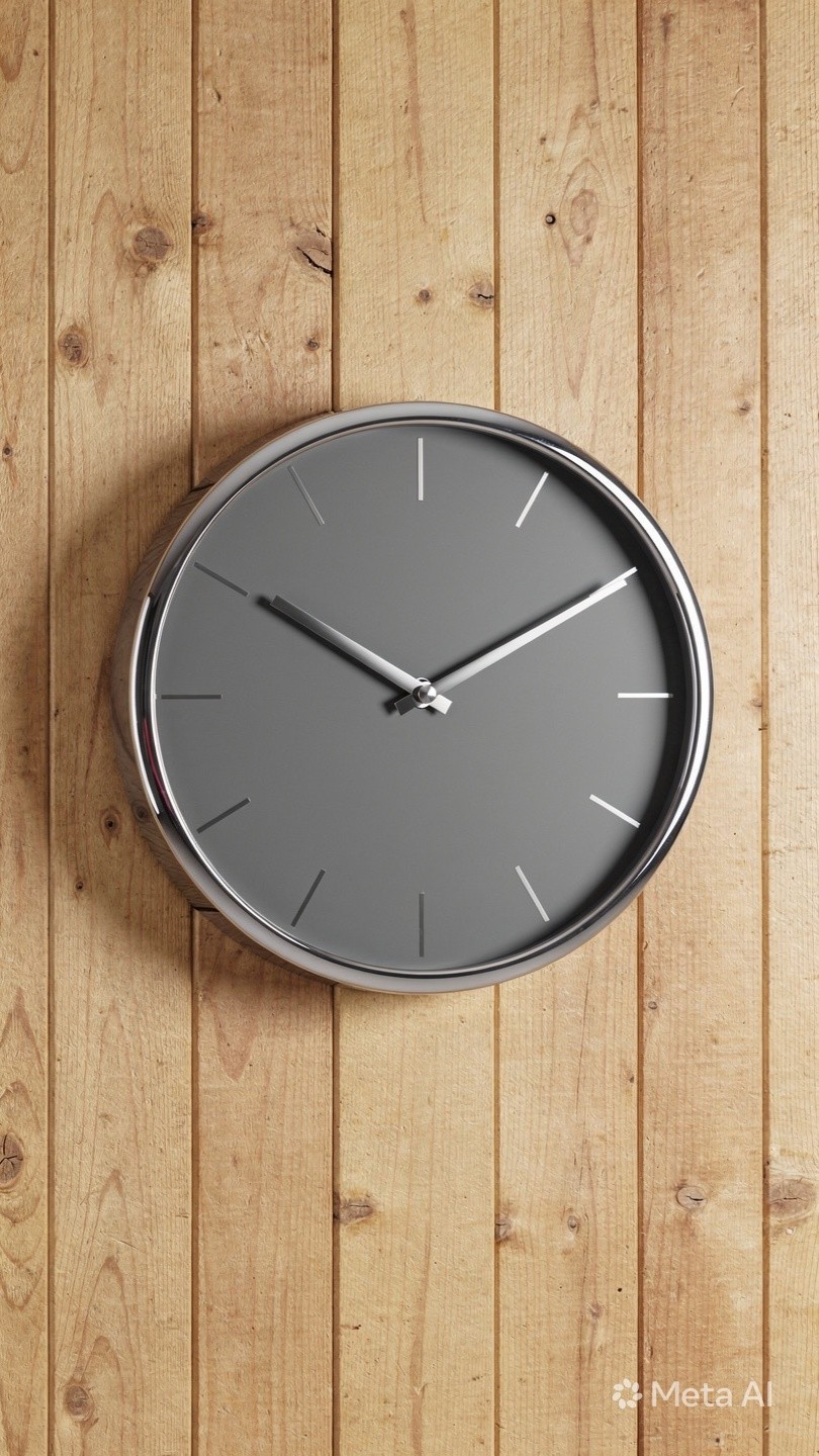 MCS Industries 12" Round Wall Clock Gray Chrome Modern Minimalist Quartz 2018 gallery