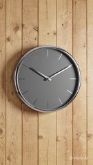 MCS Industries 12″ Round Wall Clock Gray Chrome Modern Minimalist Quartz 2018