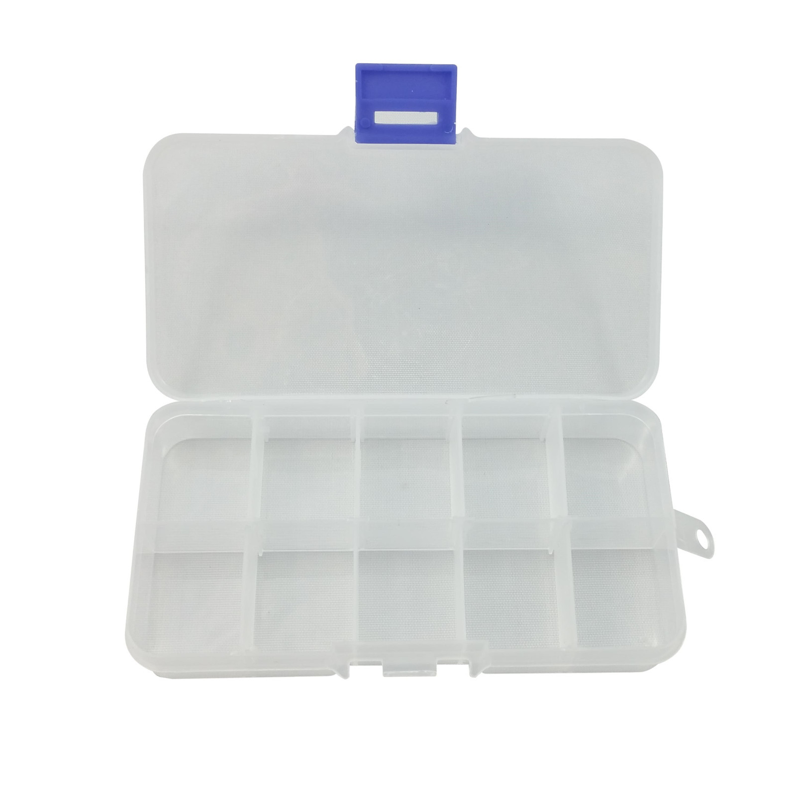 4pcs 10 Compartment Clear Plastic Organizer Assortment Box 2x5 Grid Container US gallery
