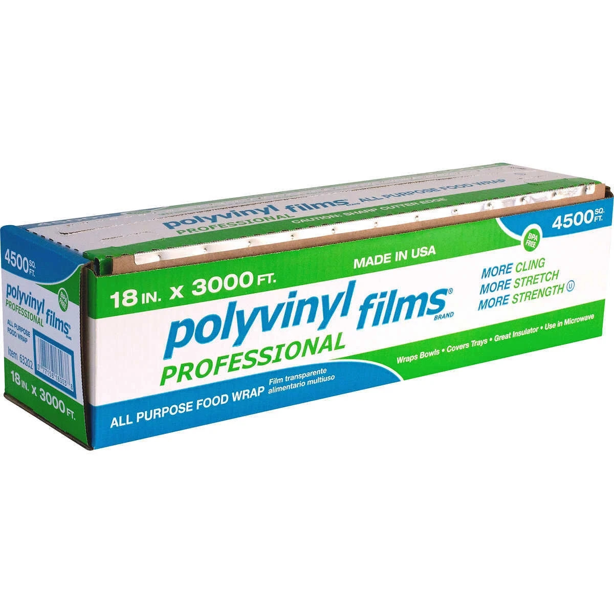 Polyvinyl Films All Purpose Food Wrap, Cutter Box, 18"W x 3000'L gallery