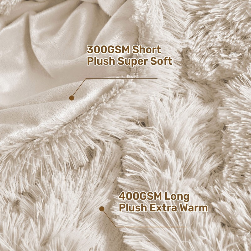 3PCS Winter Extra Warm Comforter Sets Antistatic, Cozy Pile Shaggy Plush Blanket gallery