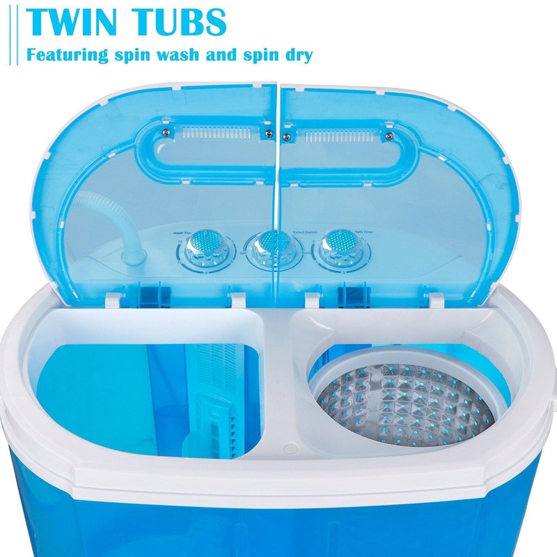 10lbs Mini Portable Compact Washing Machine Spin-Dry Laundry Two Tub Washer gallery