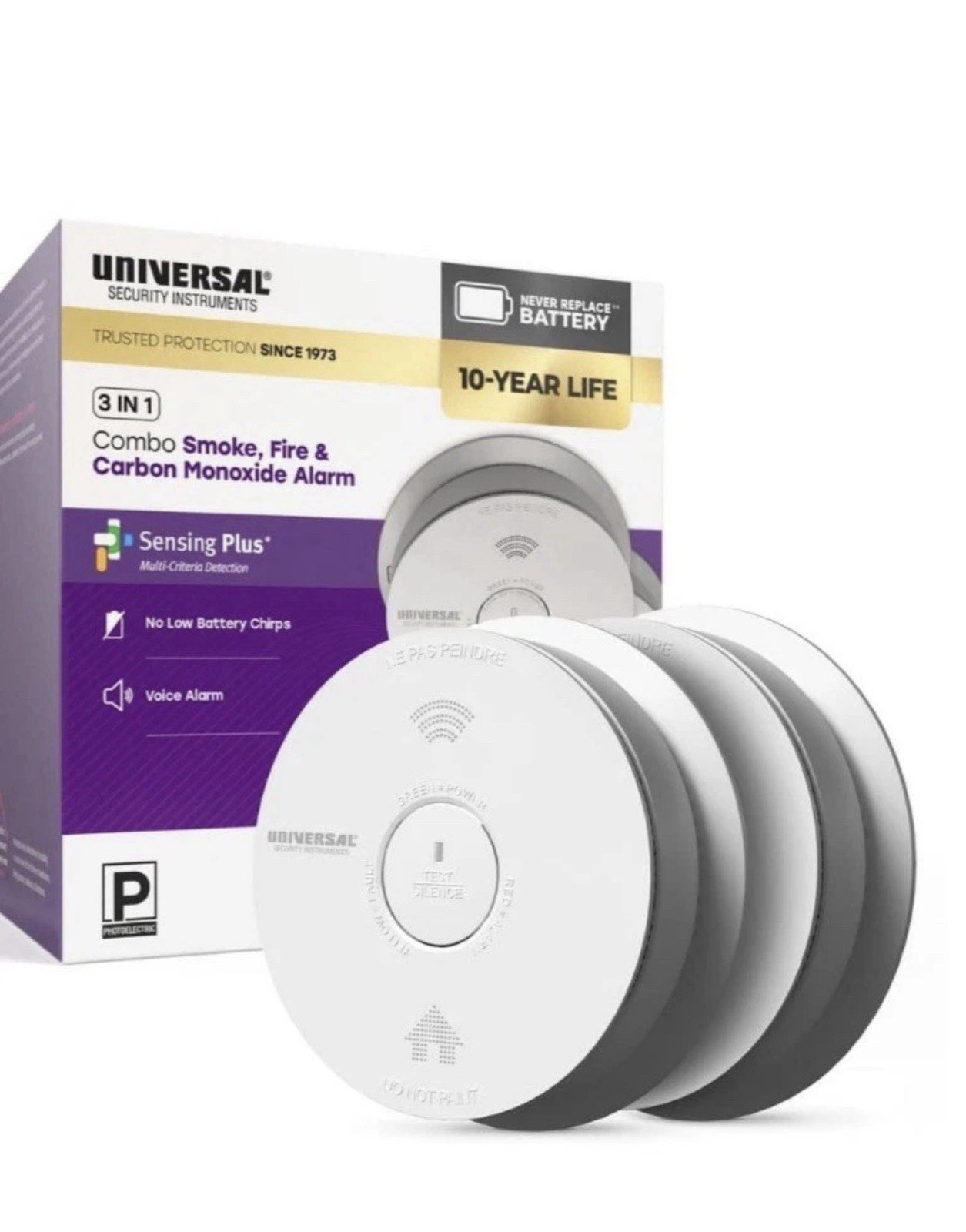 USI 2-Pack 10-Year Battery Combination Smoke and Carbon Monoxide Detector. New gallery