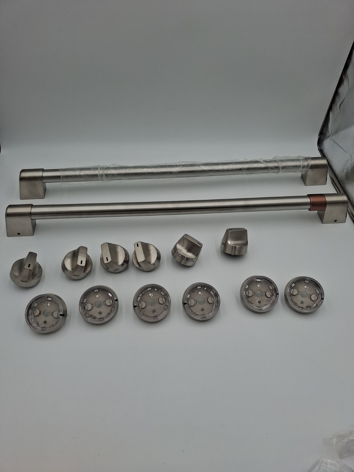 GE Cafe Front Control Electric Knobs and Handles- Brushed Stainless Steel gallery