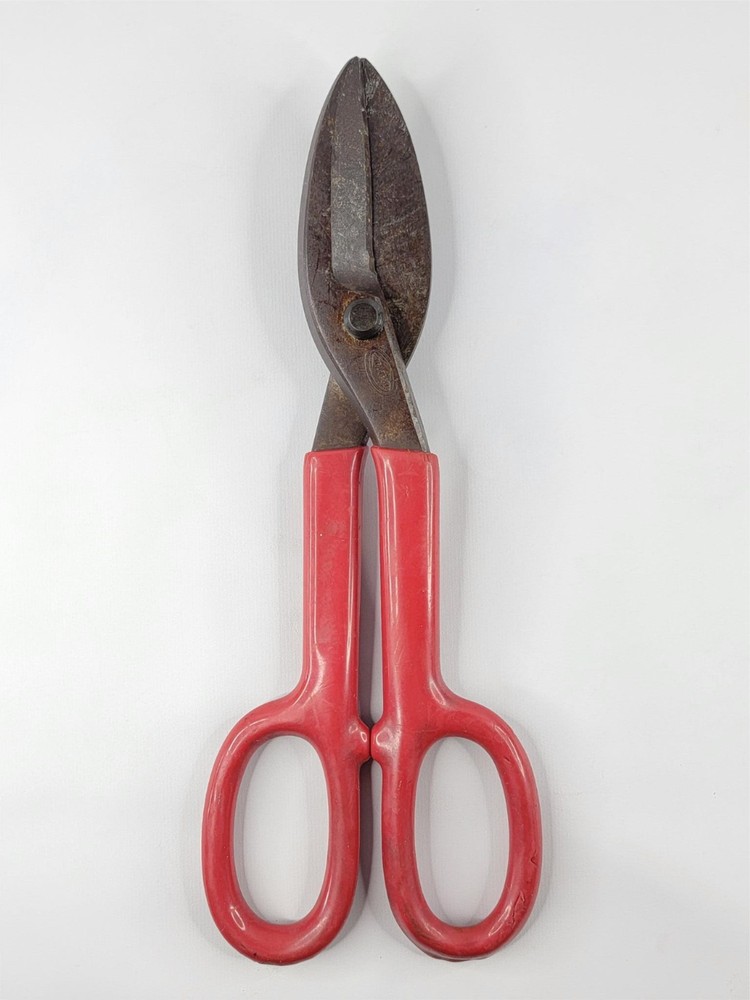 True Value Tru-Test Tin Snips Sheet Metal Shears 10" Rubberized Handles Vintage