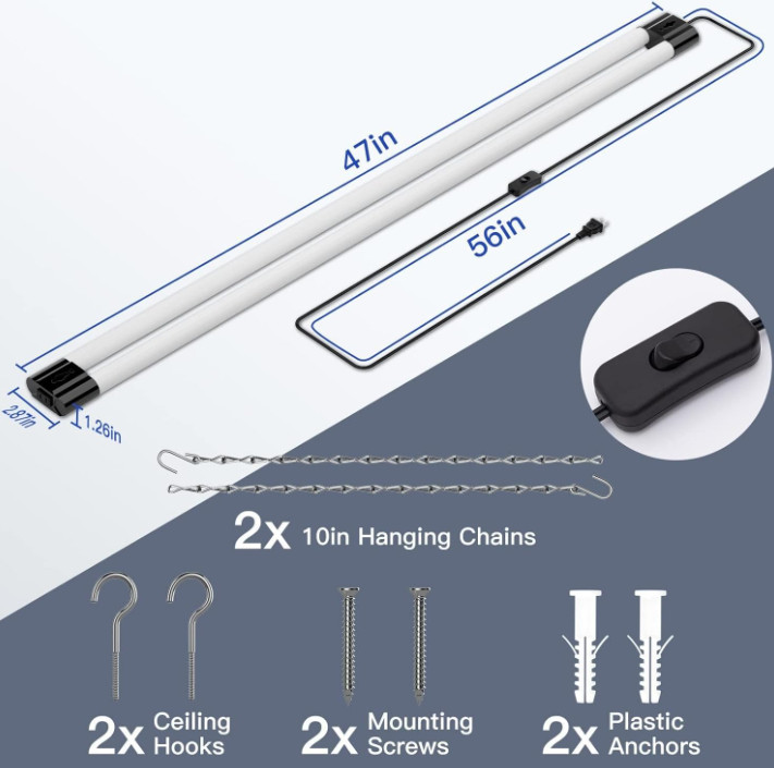 10 Pack 4 FT, 40W, Linkable LED Utility Shop Light, 4400 LM, 6500K for Garage gallery
