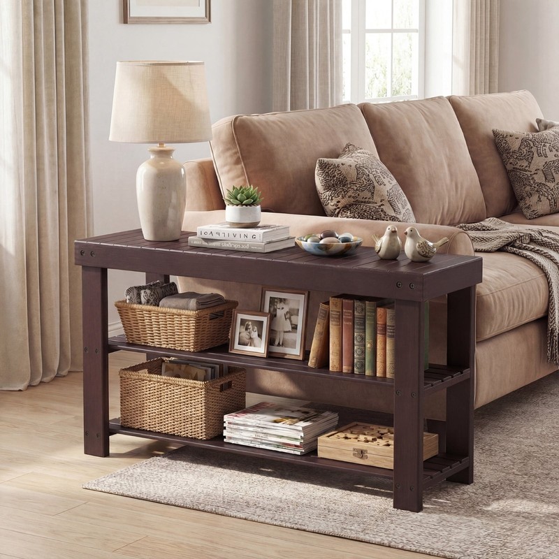 CONCETTA 3-Tier Bamboo Shoe Rack Bench Storage Organizer Brown FREESHIP gallery