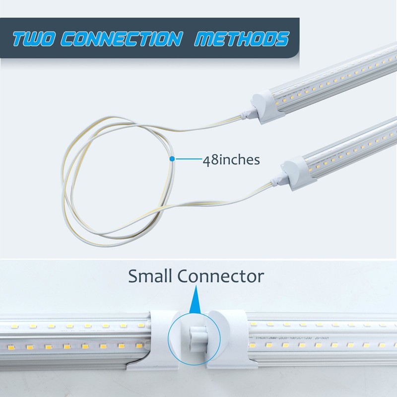 6 Pack 4FT T8 LED Shop Light Integrated Fixture Tube 40W High Output Clear 6000K gallery