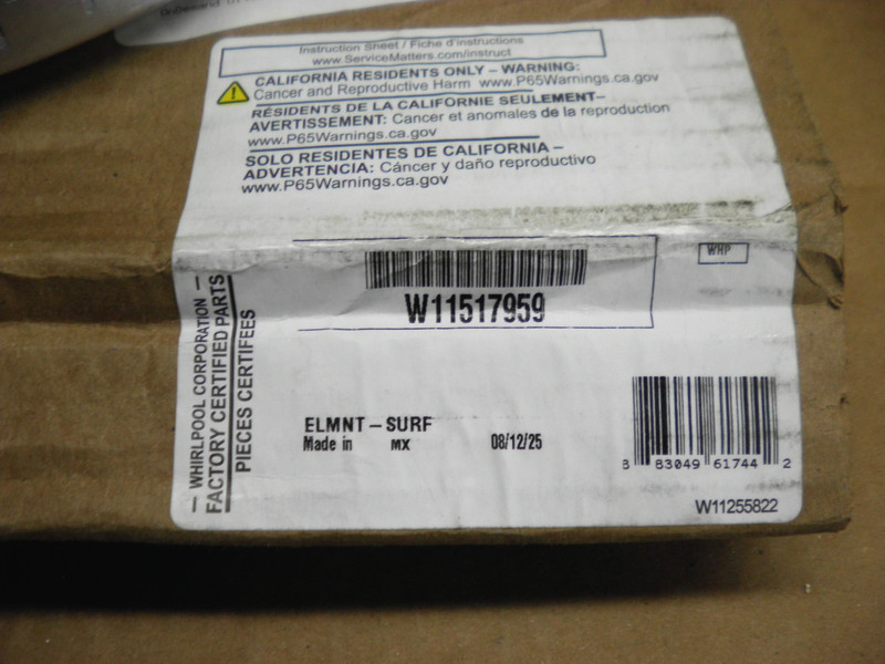 Whirlpool Maytag Range Radiant Surface Element W11517959 gallery