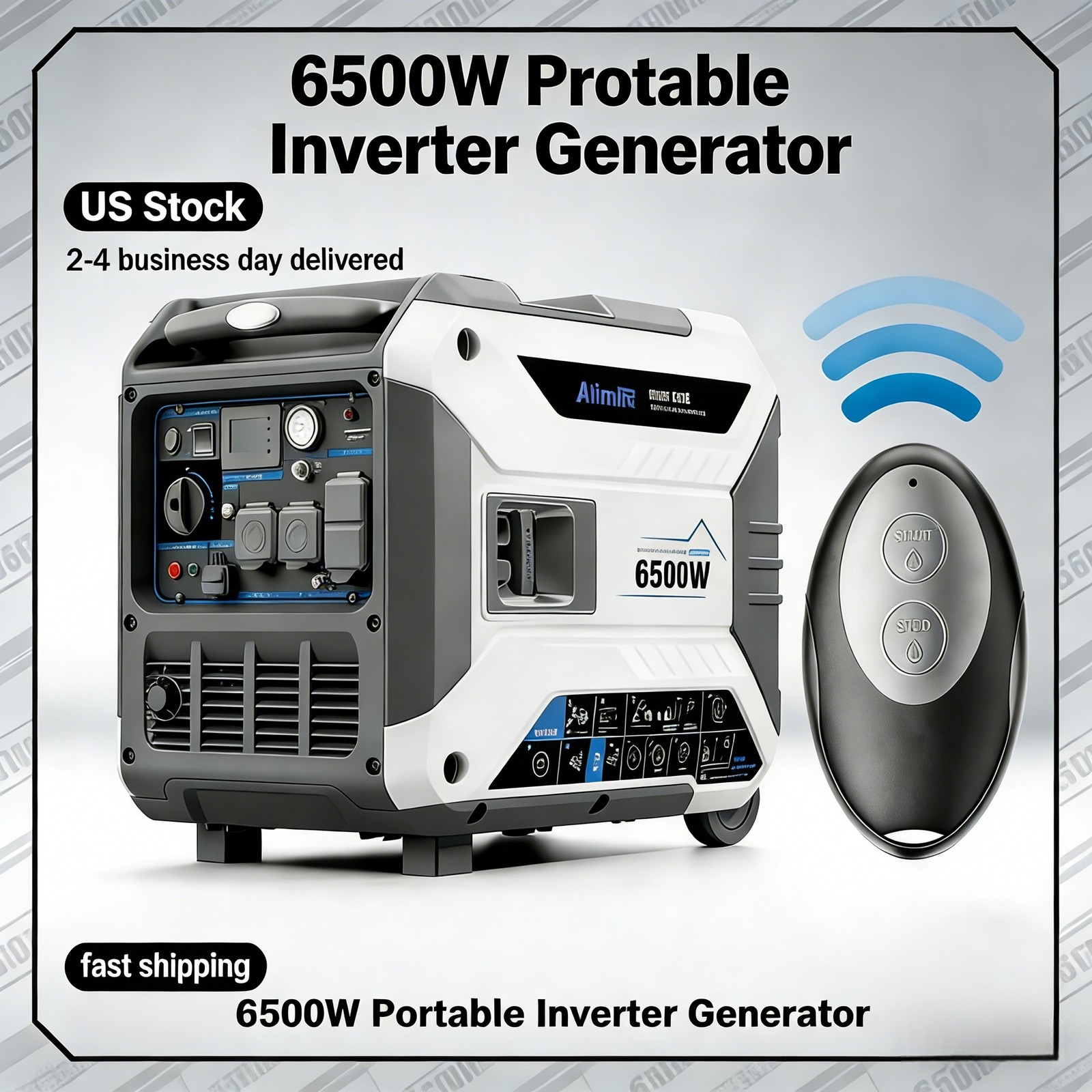 6500 Watt Inverter Generator 4-Stroke Engine Gas LPG 11L Remote Start Quiet 60Hz gallery