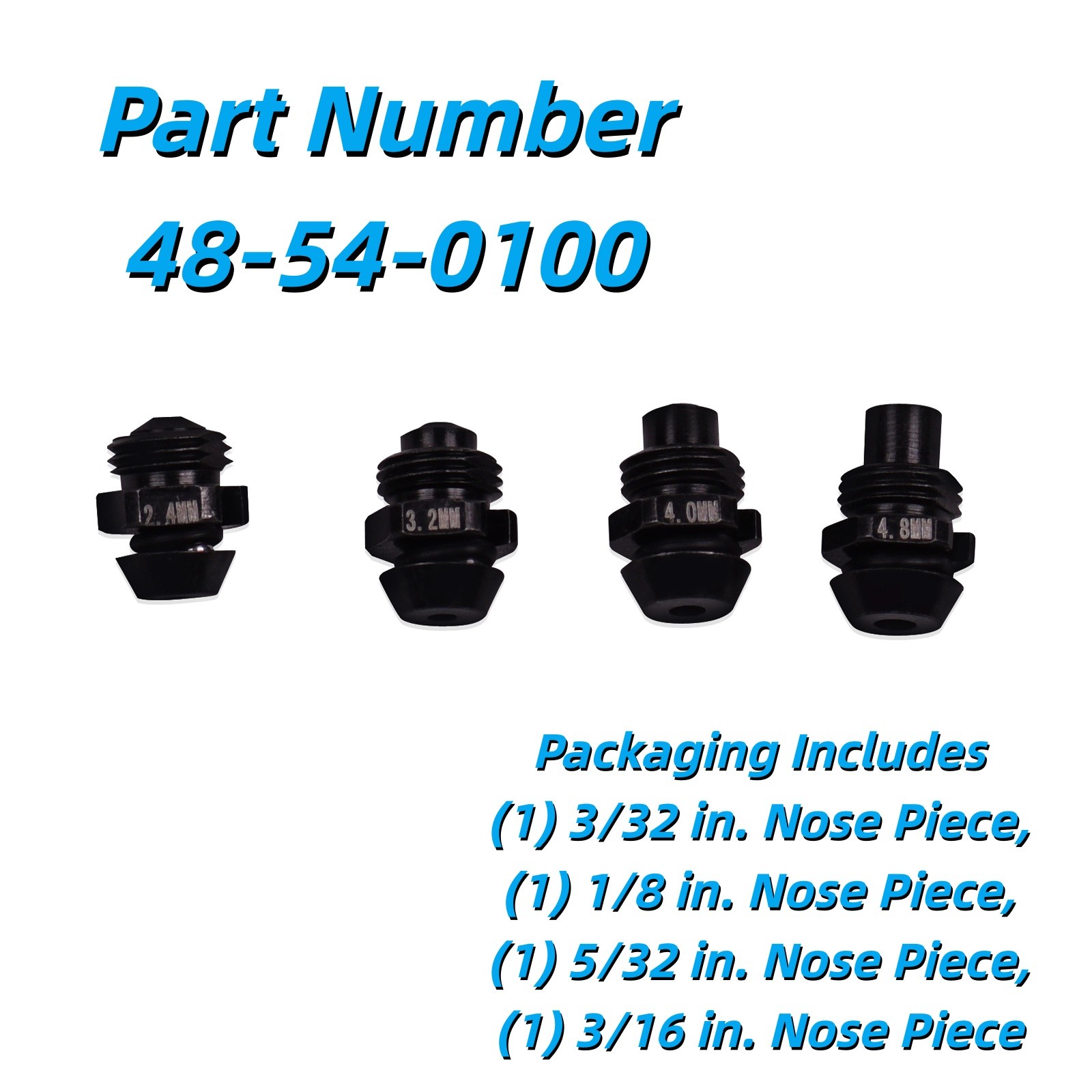 4Pcs For 2550 Rivet Tool Retention Nose Pieces 48-54-0100 3/32 1/8 5/32 3/16In gallery
