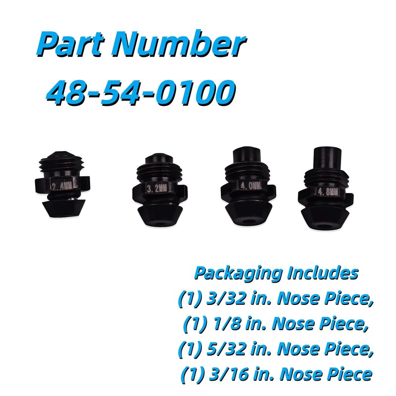 4Pcs For 2550 Rivet Tool Retention Nose Pieces 48-54-0100 3/32 1/8 5/32 3/16In gallery