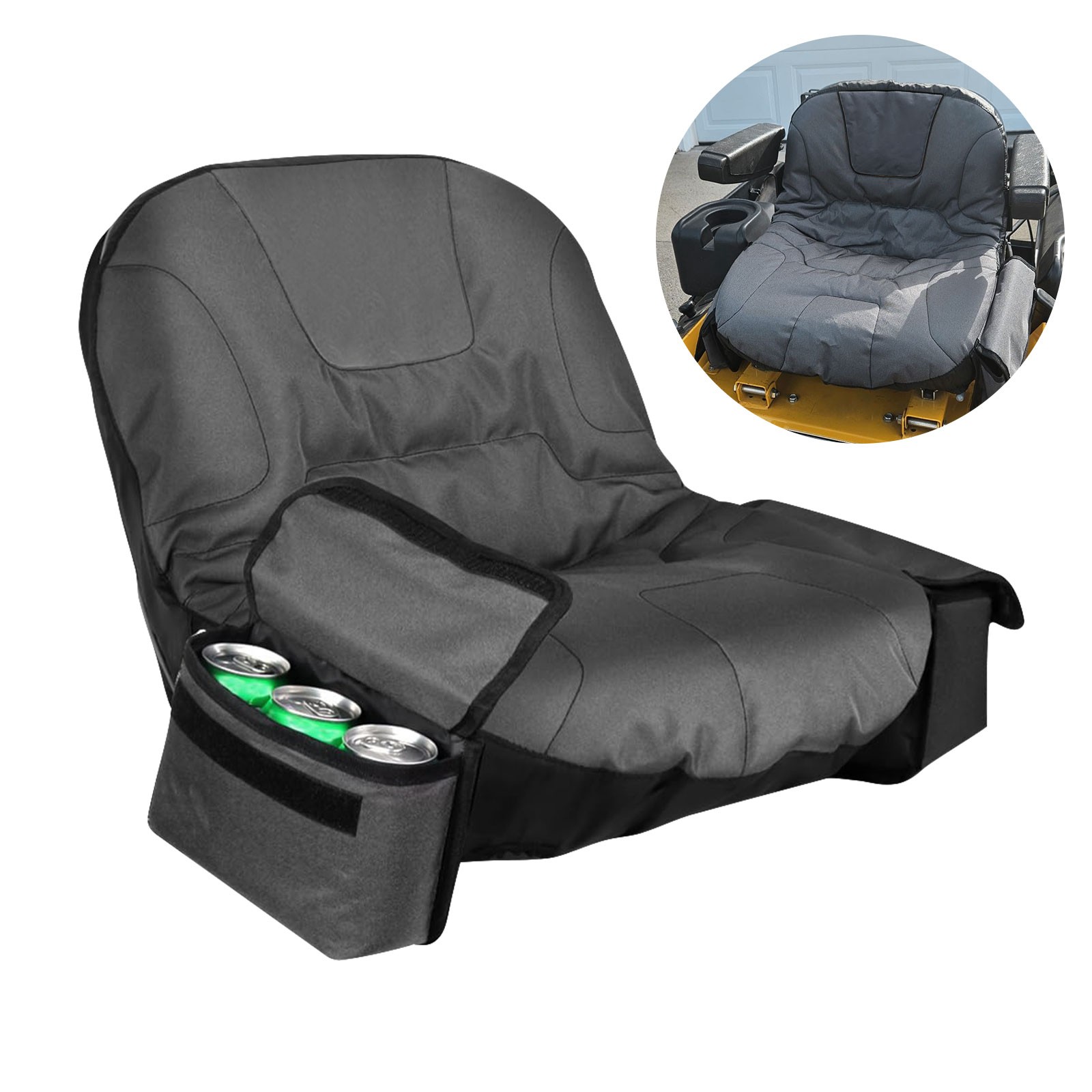 600D Oxford Cloth Riding Lawn Mower Tractor Seat Cover Chair Protector 4 Pockets gallery