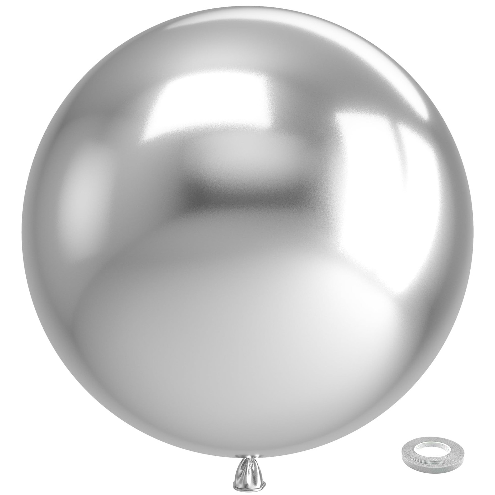 Metallic Silver Giant Balloons 36 Inch 8 Pack Jumbo Chrome Silver Balloons L... gallery