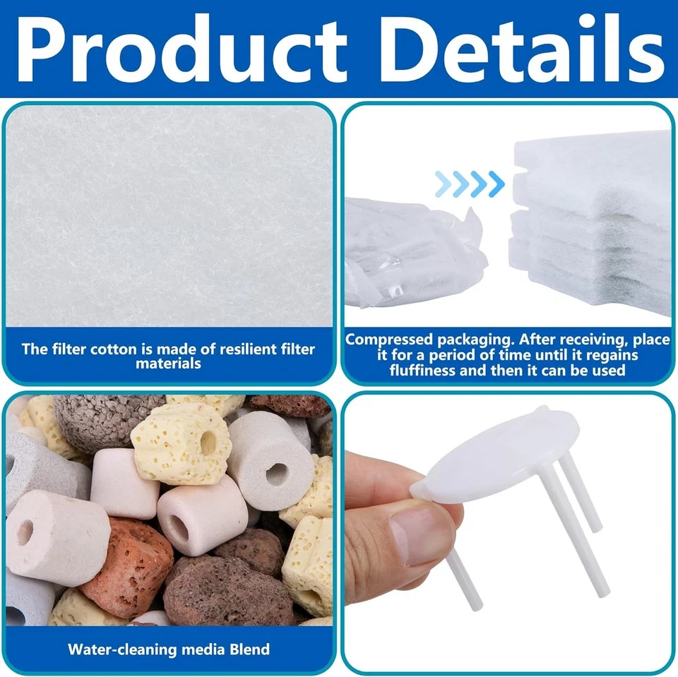 17 Pcs Pond Waterfall Spillway Filter Media, 8 Inch Waterfall Box Filter Pad wit gallery