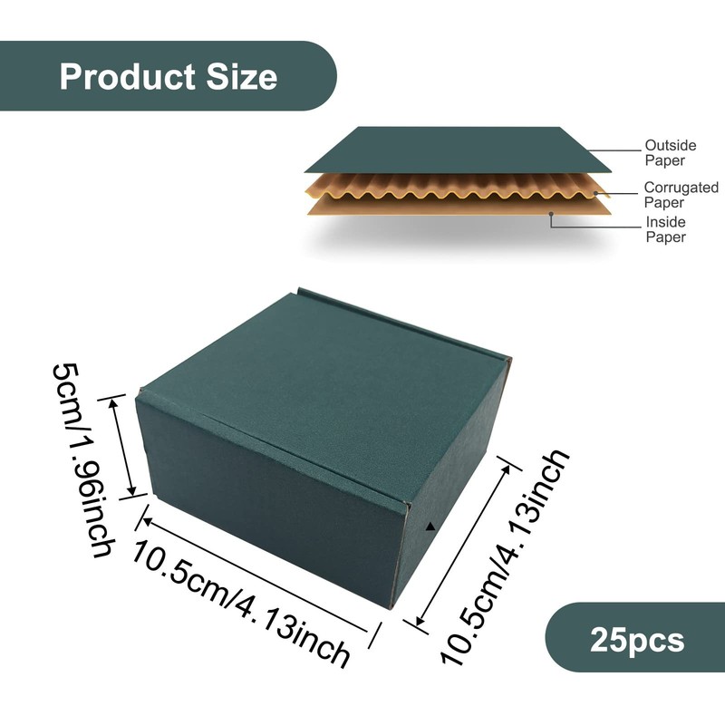 25 Pack Corrugated Packaging Box Mailers Shipping, Green Recyclable Cardboard... gallery