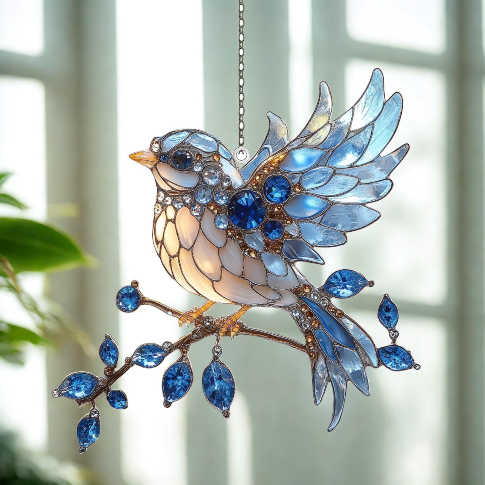Blue Bird Acrylic Suncatcher Window Decor, Bird Lovers Gift gallery