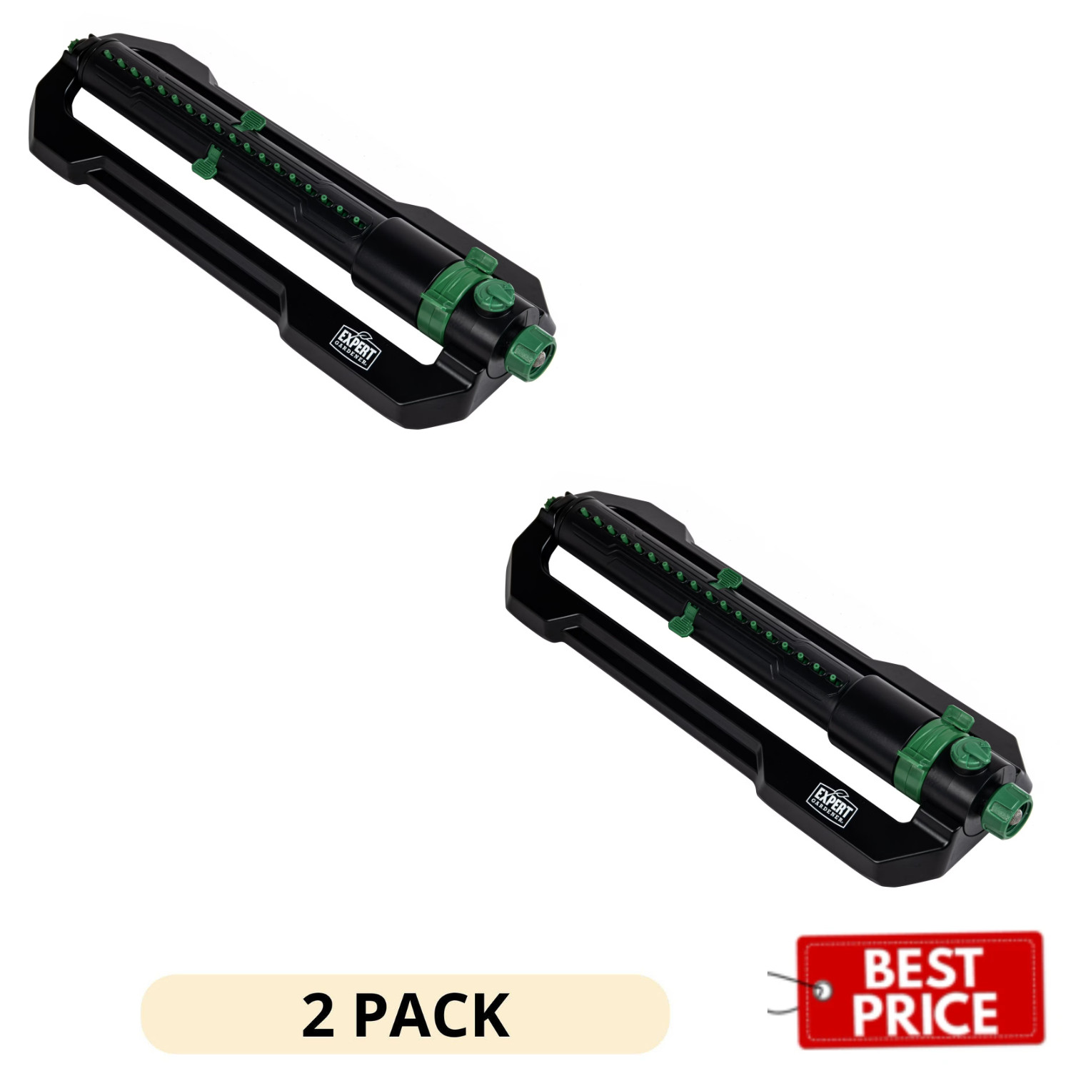 2 Pack Expert Gardener Oscillating Sprinkler 4500 Sq Ft Metal Base gallery