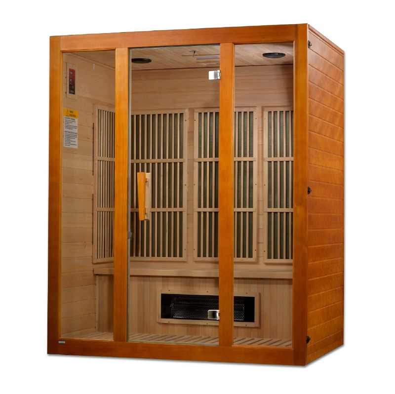 Maxxus "Alpine" Dual Tech 3 person Low EMF FAR Infrared Sauna Canadian Hemlock gallery