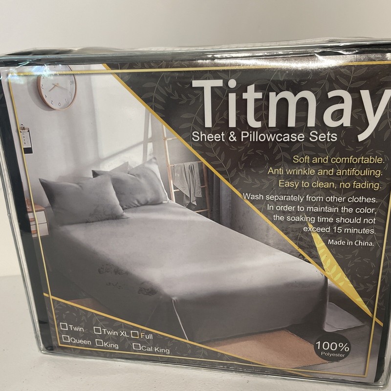 4 piece TITMAY Microfiber Bed Sheet Set FULL Size 81x96" Deep Pocket Soft BLACK gallery