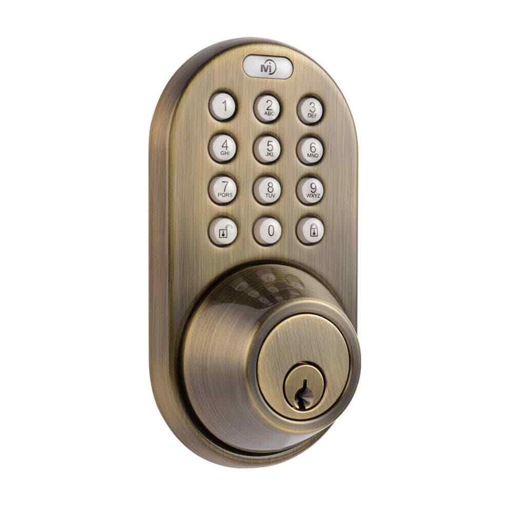 MiLocks Electronic Deadbolt Back-Lit Touch Pad Antique Brass Single Cylinder gallery
