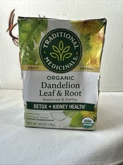 Organic Dandelion Leaf And Root Tea Caffeine Free 16 Ba Exp.11/27 FREE SHIPPING