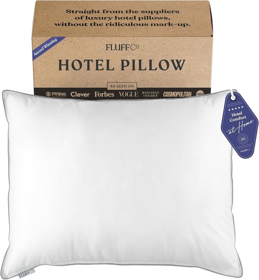 FluffCo Luxury Hotel Quality Pillow - Down Alternative Soft Fluff Standard/Queen gallery