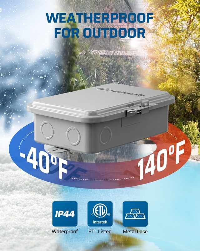 DEWENWILS Pool Pump Timer, Outdoor Smart WiFi Box, Heavy Duty 40A 240VAC 3HP gallery