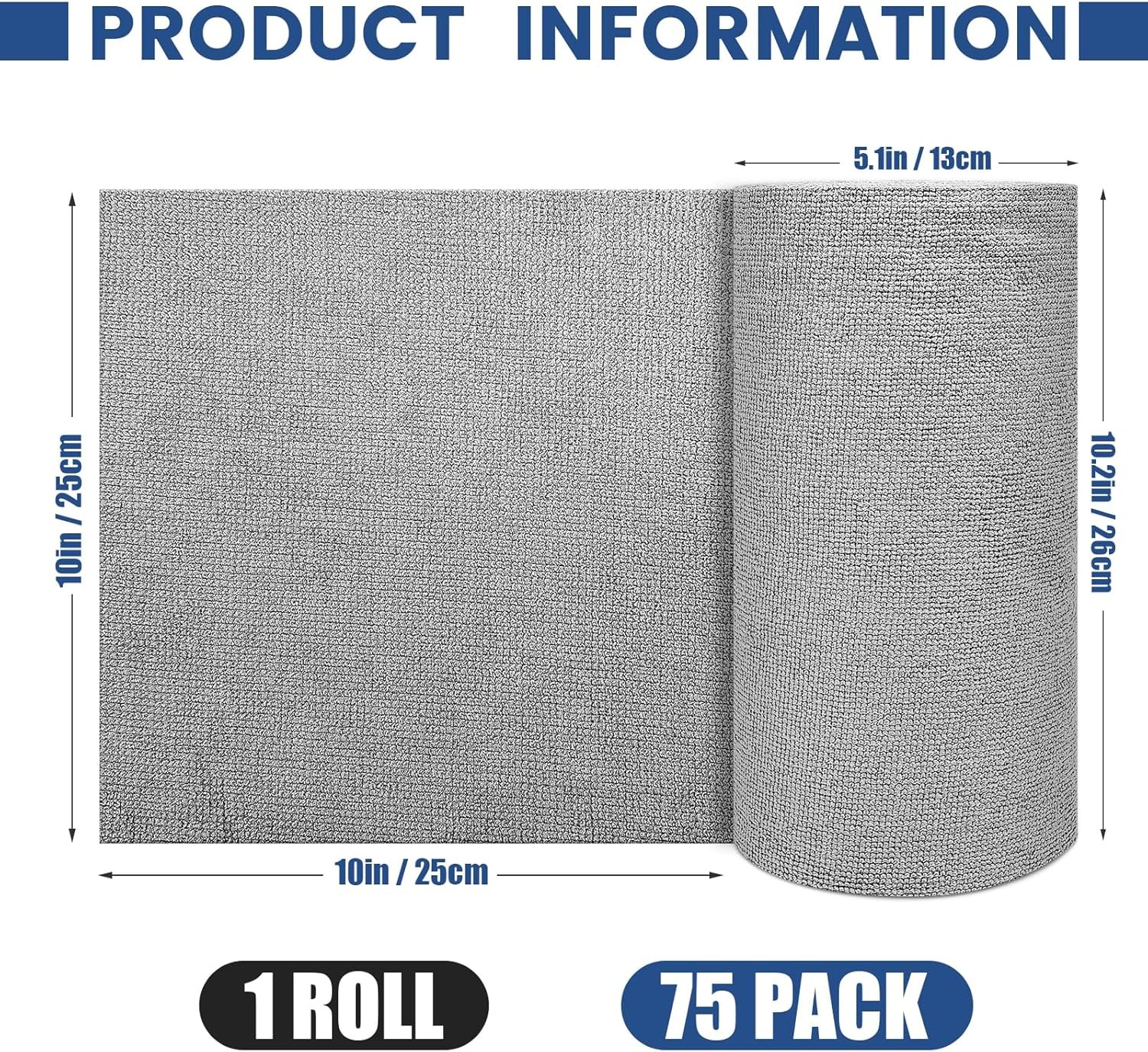 75 Pack Microfiber Cleaning Cloth Roll,Reusable Washable Ultra Tear Away gallery