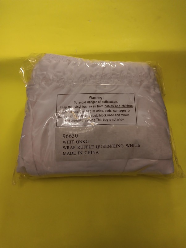 Wrap around Ruffle Queen Size #96630 White Bed Skirt – Adjustable New In Package gallery