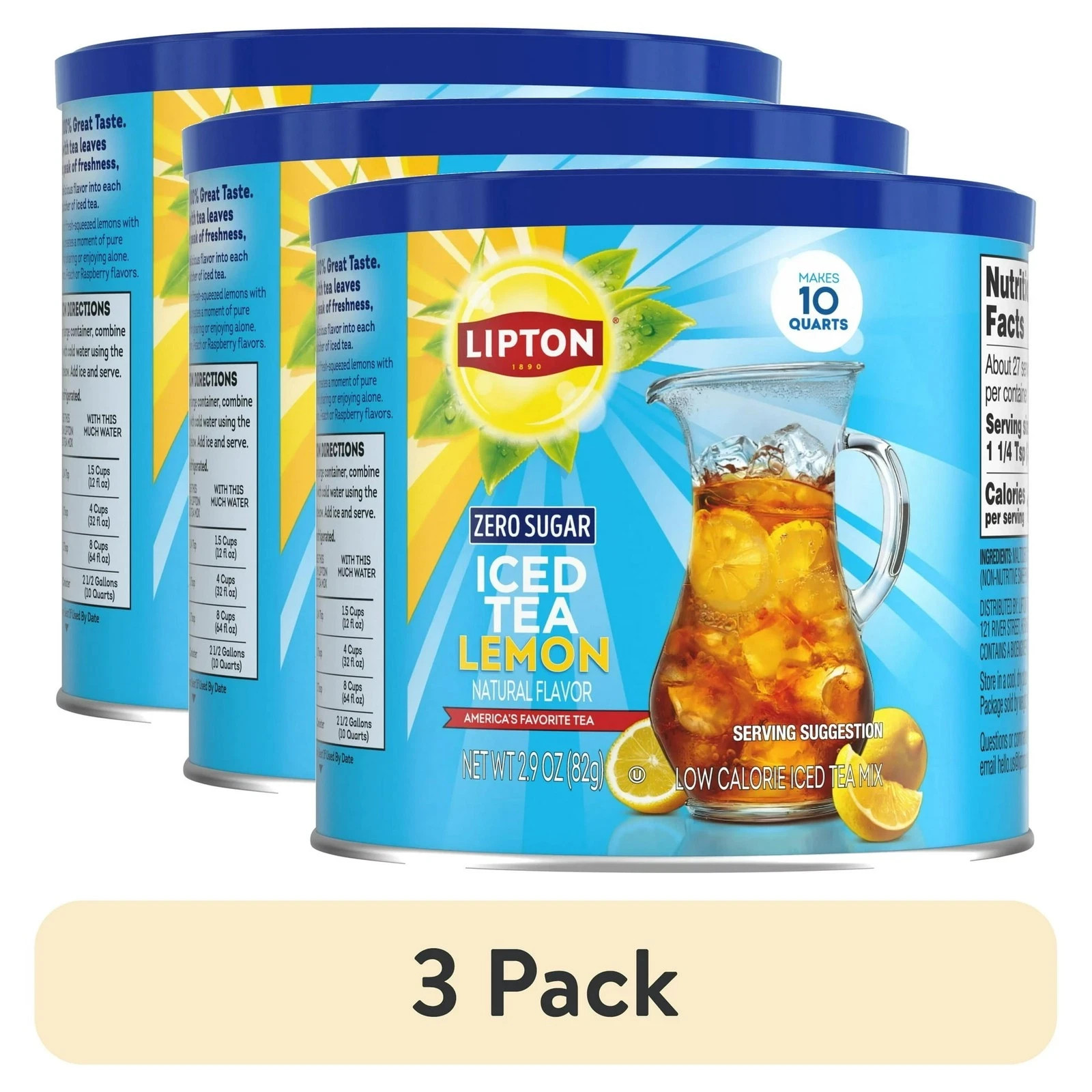 PR Lipton Zero Sugar Lemon Iced Tea Mix, 10 Quarts gallery