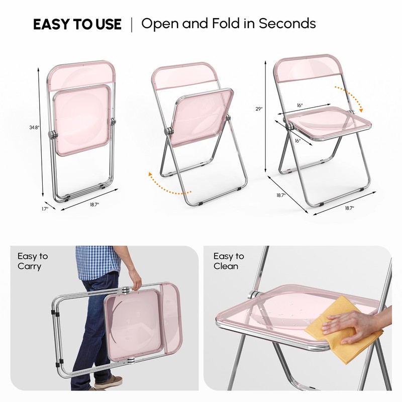 2PCS Plastic Folding Chairs Wedding Party Event Stackable Dining Chair 4 Colors gallery