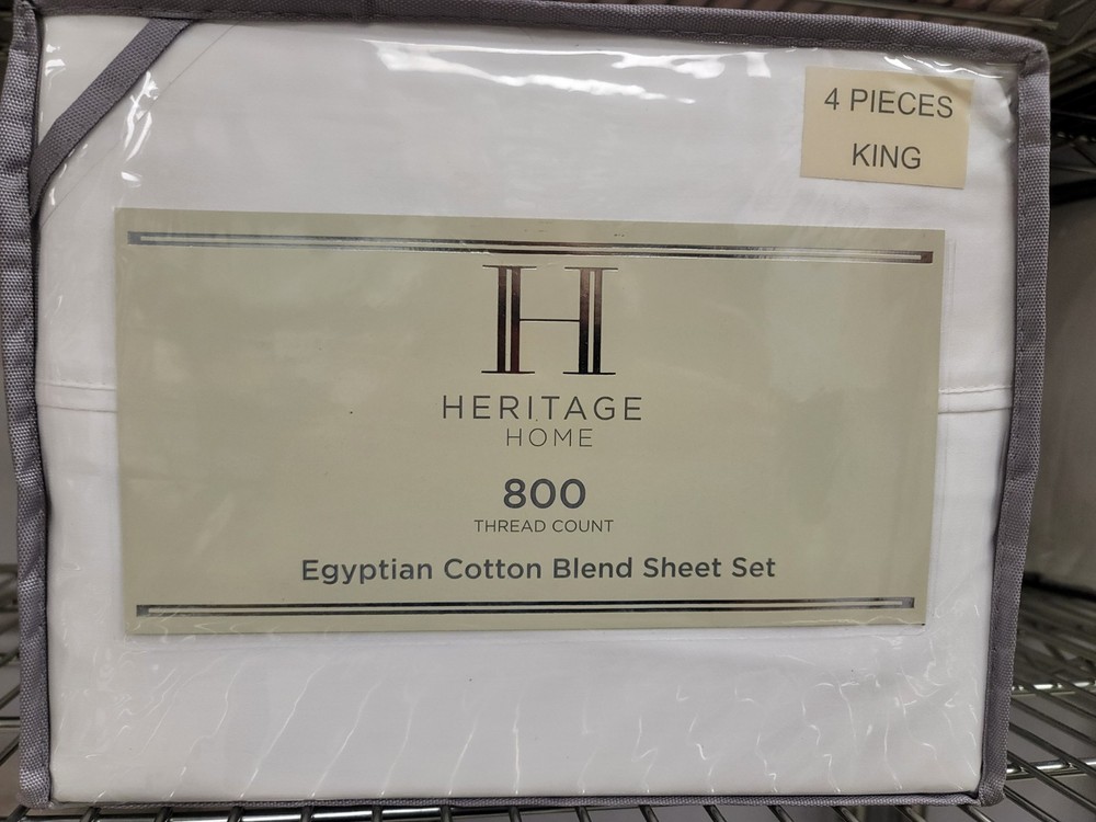 Heritage Home 800 Thread Count Cotton Blend & Polyester KING Sheet Set White