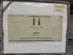 Heritage Home 800 Thread Count Cotton Blend & Polyester KING Sheet Set White