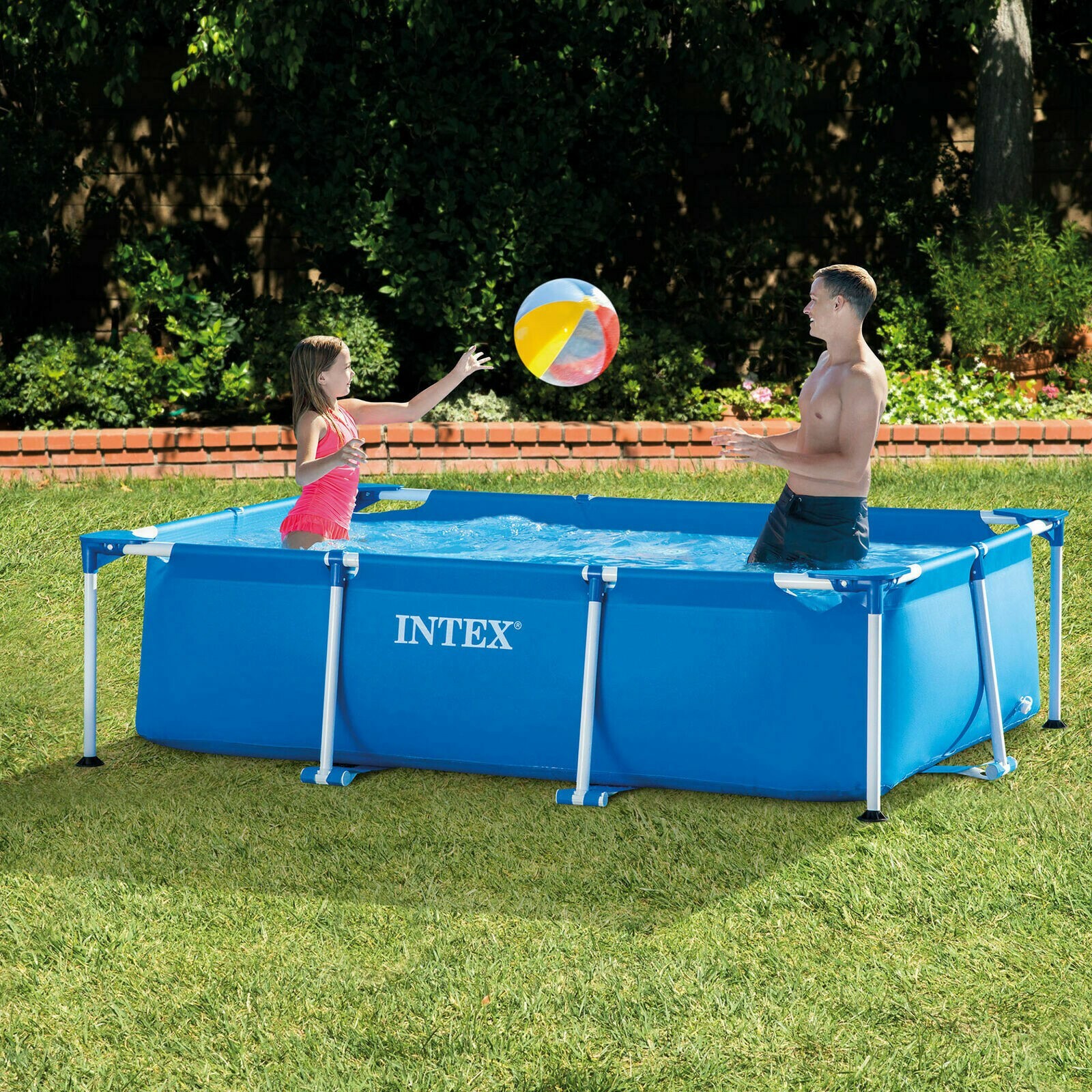 Intex 8.5ft x 26in Rectangular Frame Above Ground Backyard Swimming Pool NEW gallery