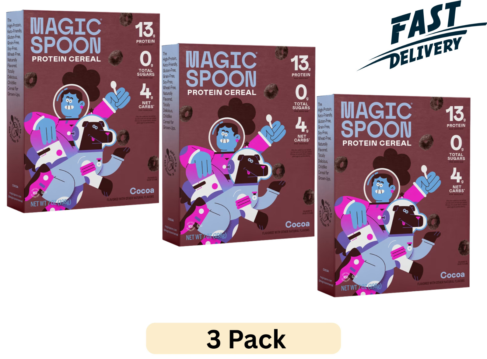 Magic Spoon Cocoa Grain-Free Breakfast Cereal, 7 oz Box (3 PACK) FREE SHIPPING gallery