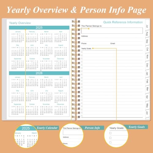 2025-2026 Appointment Book & Planner - A5 Daily Hourly 6.4" x 8.5" Rose-Flower gallery