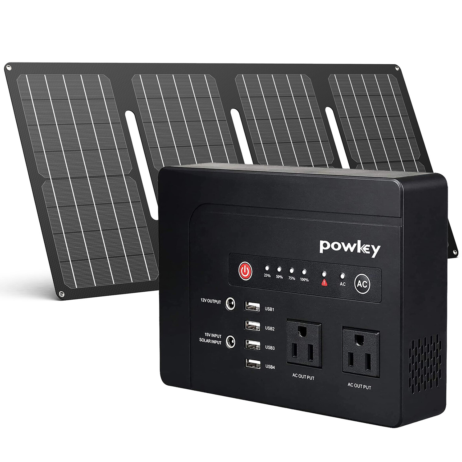 Powkey 146Wh 200W Portable Power Station Solar Generator with 40W Solar Panel gallery