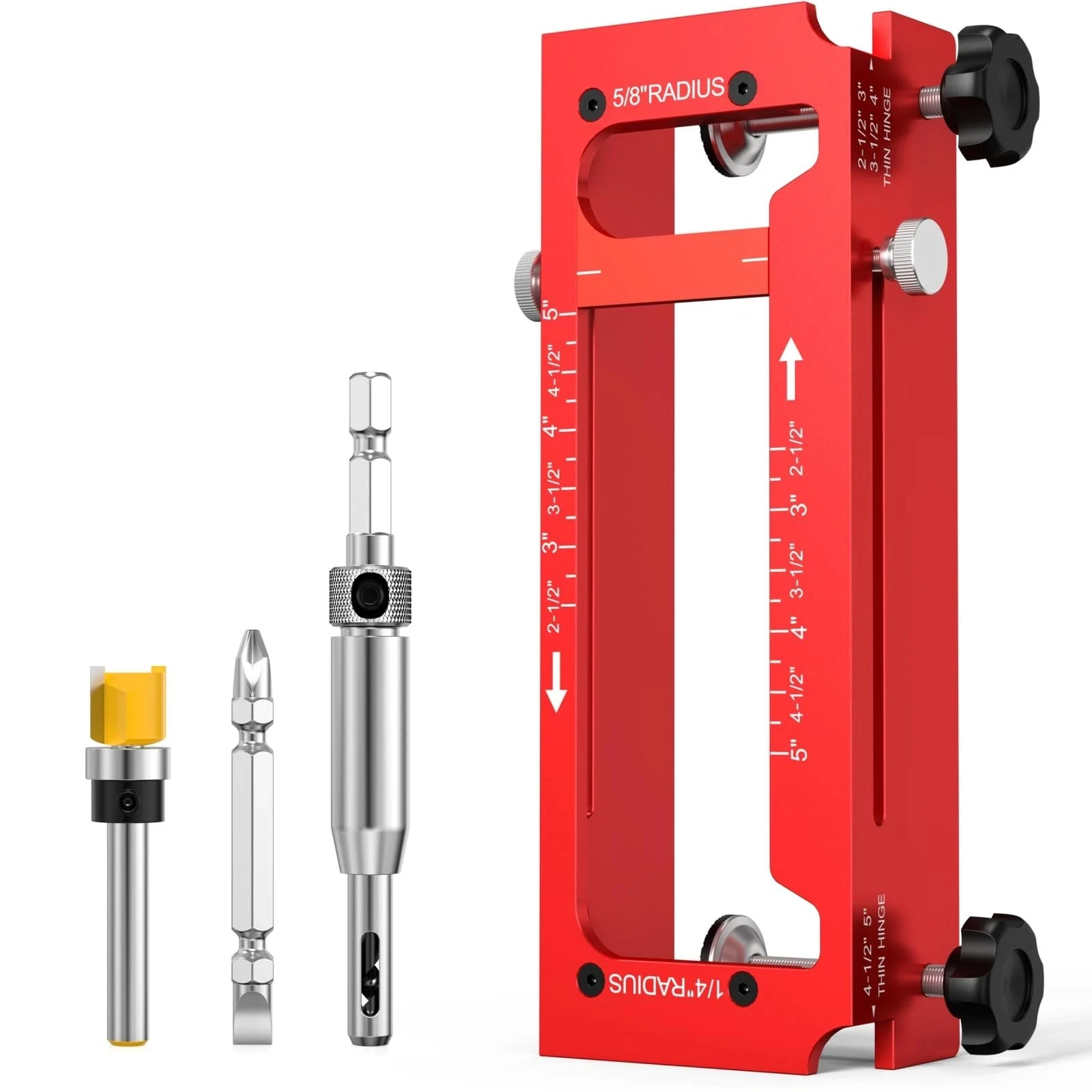 Door Hinge Jig Aluminum Alloy Adjustable Mortise Jig - Router Template Kit fo... gallery