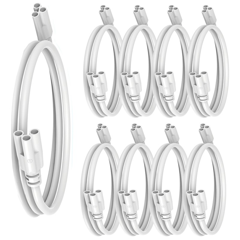 2FT~6FT 3 Pin Wire Connector Power Cables Cord T8 T5 Integrated Lights Fittings gallery
