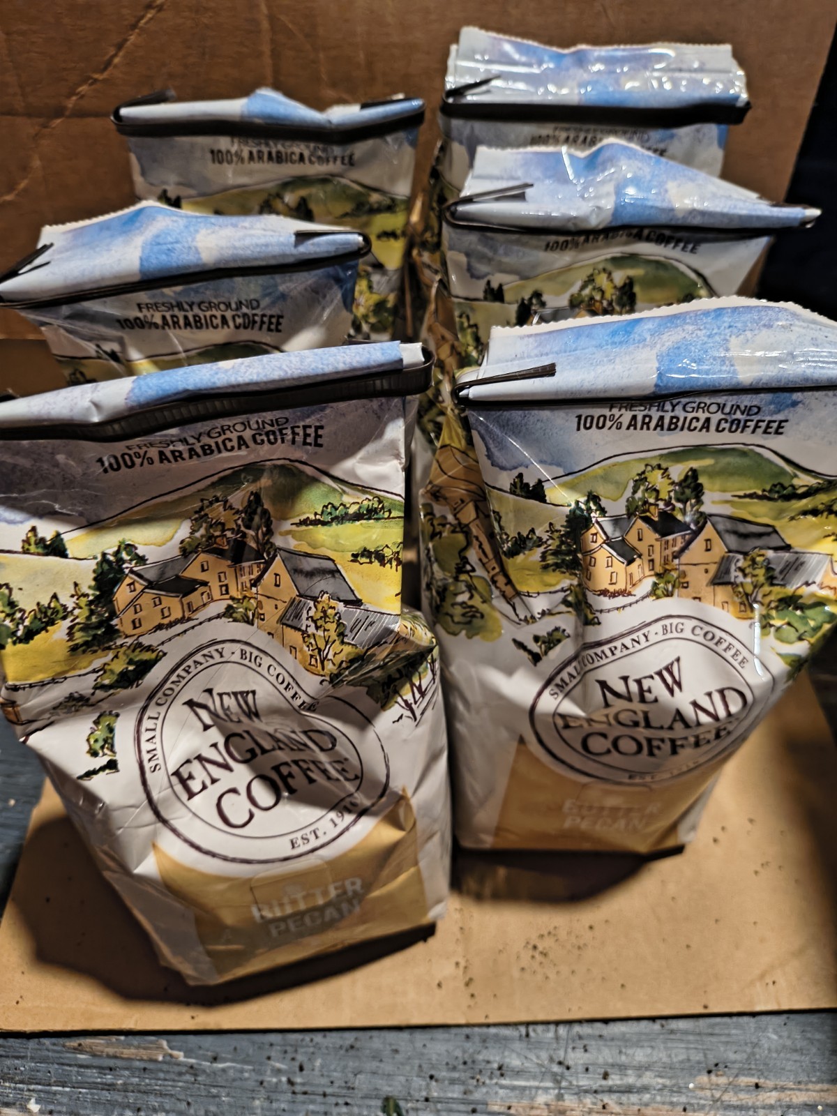 New England Coffee Butter Pecan 11oz Bag Ground Medium Roast Sealed BB 1/27 6pk gallery
