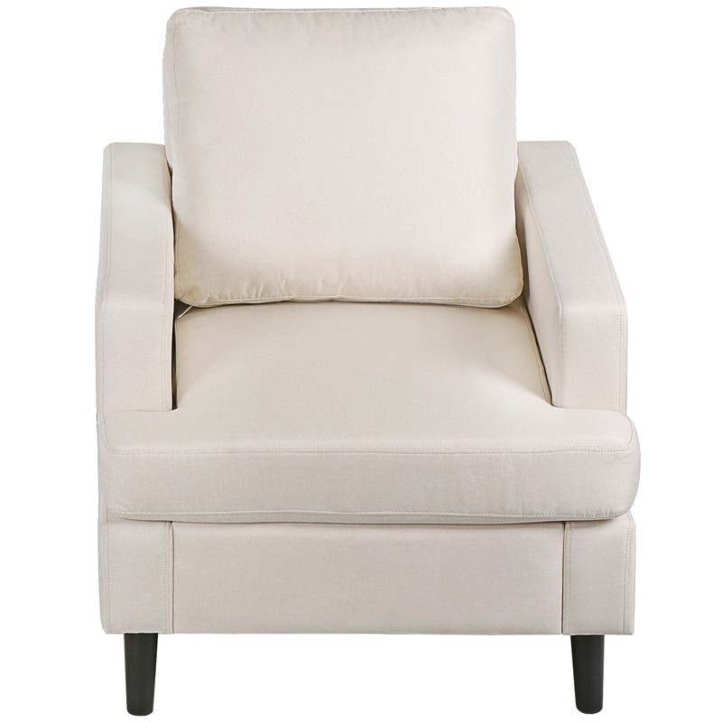 Timeless Charm Single Sofa Chair Soft Breathable Linen Fabric Foam Backrest gallery