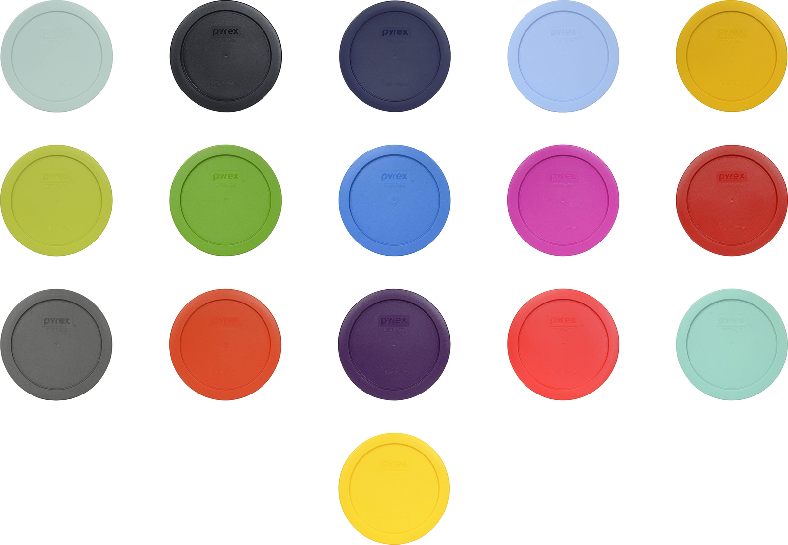 Pyrex 7201-PC Round 4 Cup Storage Lids for Glass Bowls gallery