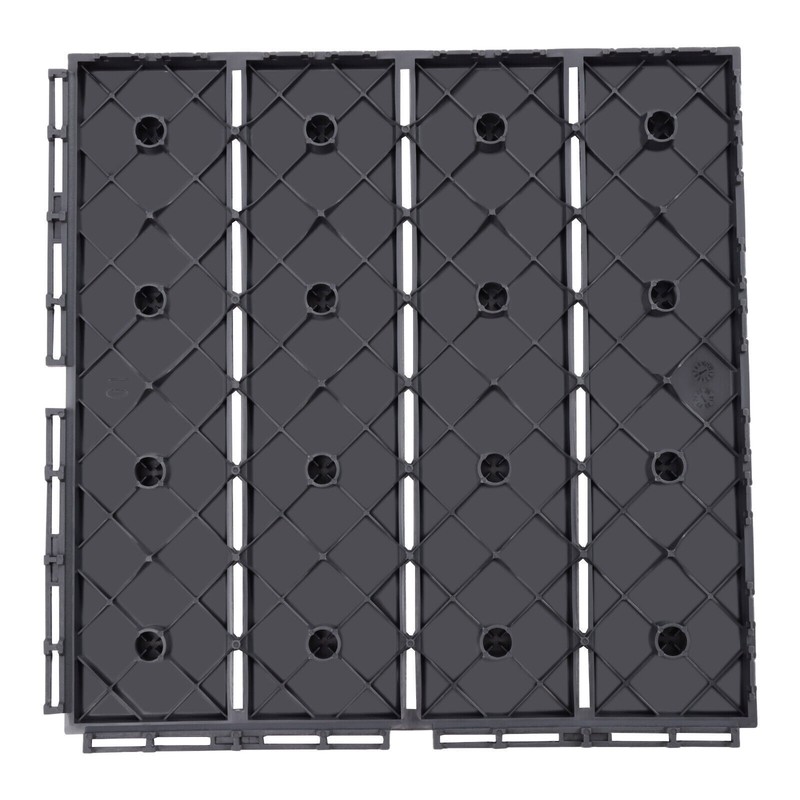12"x12" Interlocking Deck Tiles, 30 Pack Outdoor Patio Floor Tiles Dark Gray gallery
