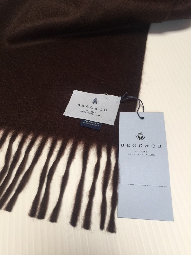 BEGG & CO Arran Cashmere Throw - chocolate