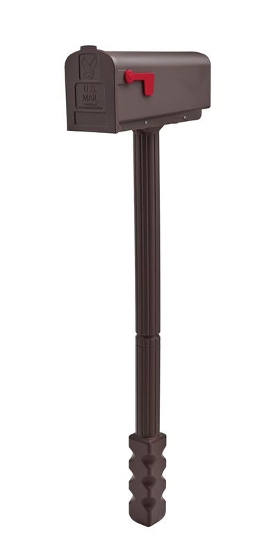 Architectural Mailboxes Newbury Plastic, Medium, Mailbox and Post Kit in Mocha gallery