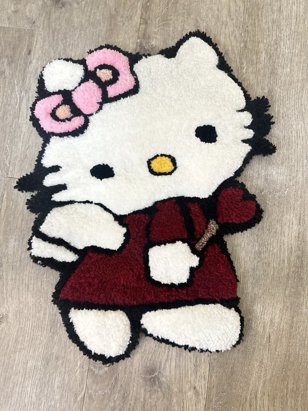 New Hello kitty Comfortable Pink mat 23”×24” 59×62cm cover rug Sanrio gallery