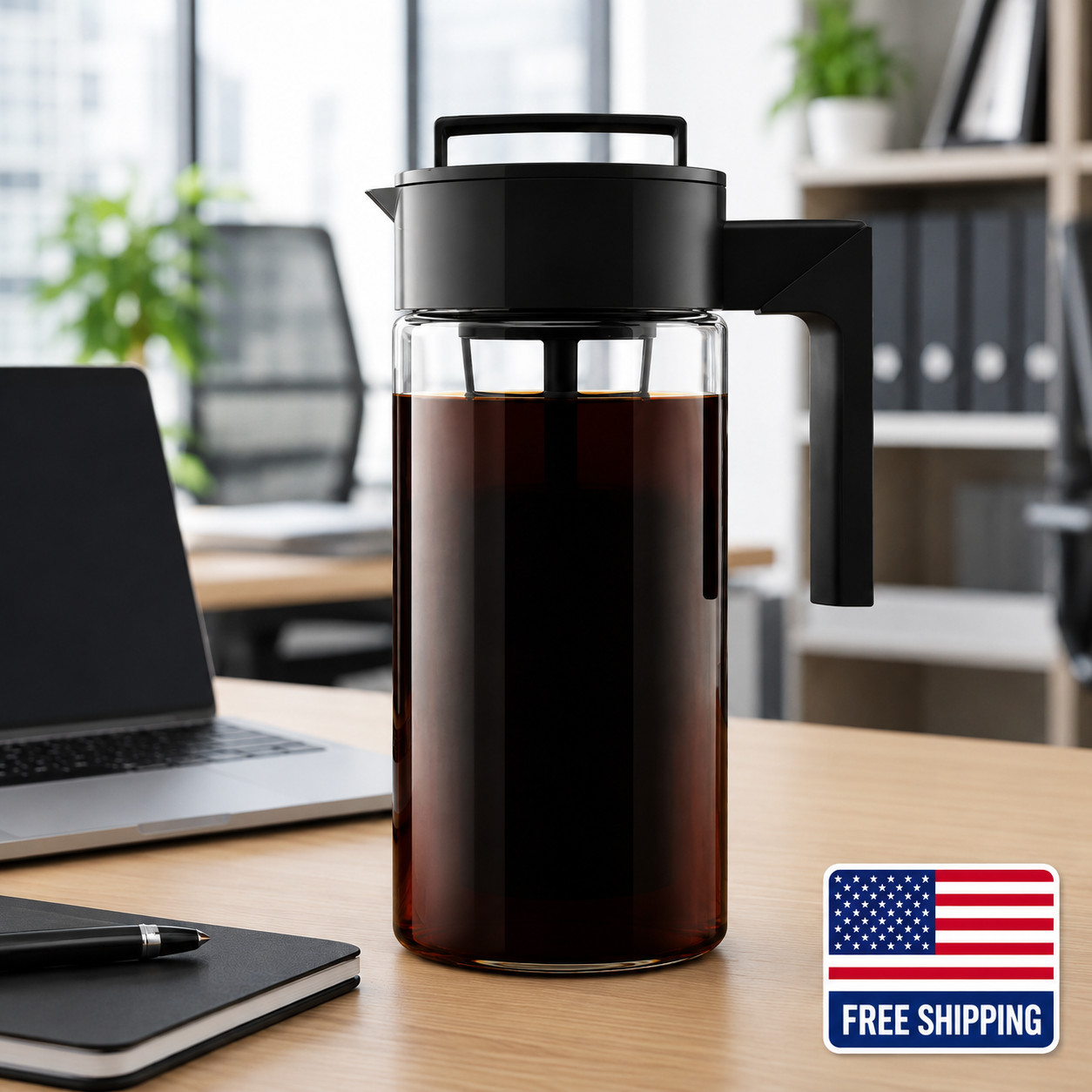 Takeya Deluxe Cold Brew Coffee Maker 32oz BPA-Free Airtight Fine Mesh Filter gallery